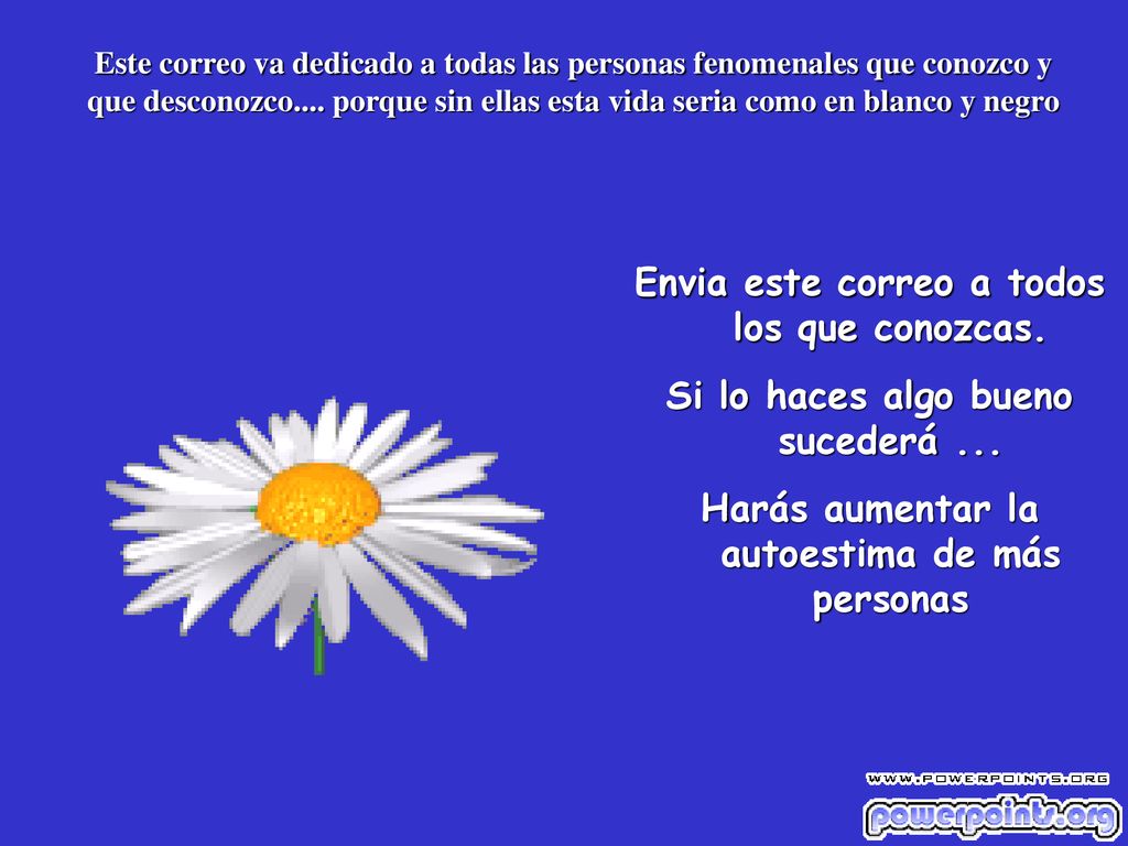 Envia este correo a todos los que conozcas.