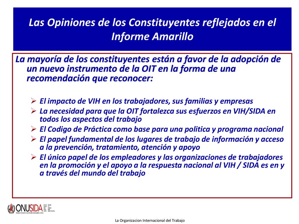 Las Opiniones de los Constituyentes reflejados en el Informe Amarillo