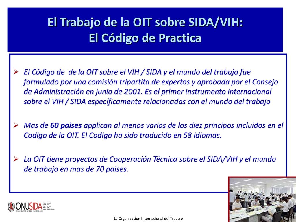 El Trabajo de la OIT sobre SIDA/VIH: El Código de Practica