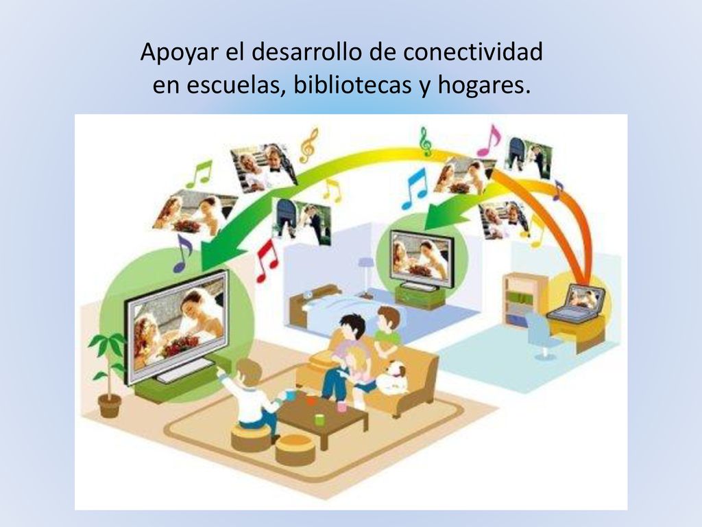 Apoyar el desarrollo de conectividad en escuelas, bibliotecas y hogares.
