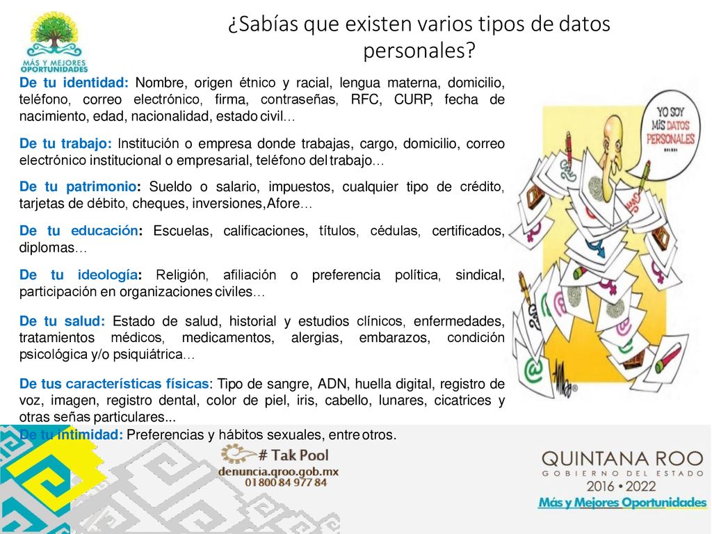 ¿Sabías que existen varios tipos de datos personales
