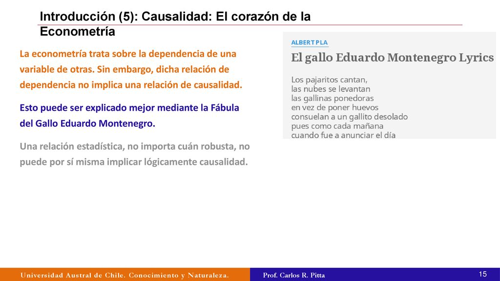 Introducción (5): Causalidad: El corazón de la Econometría