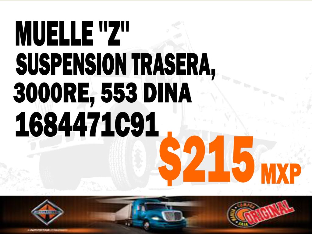 MUELLE Z SUSPENSION TRASERA, 3000RE, 553 DINA C91 $215 MXP