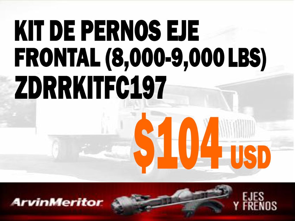 KIT DE PERNOS EJE FRONTAL (8,000-9,000 LBS) ZDRRKITFC197 $104 USD