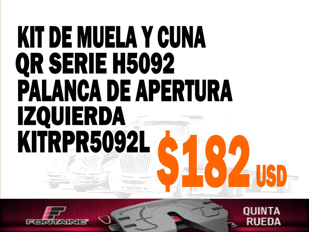 KIT DE MUELA Y CUNA QR SERIE H5092 PALANCA DE APERTURA IZQUIERDA KITRPR5092L $182 USD