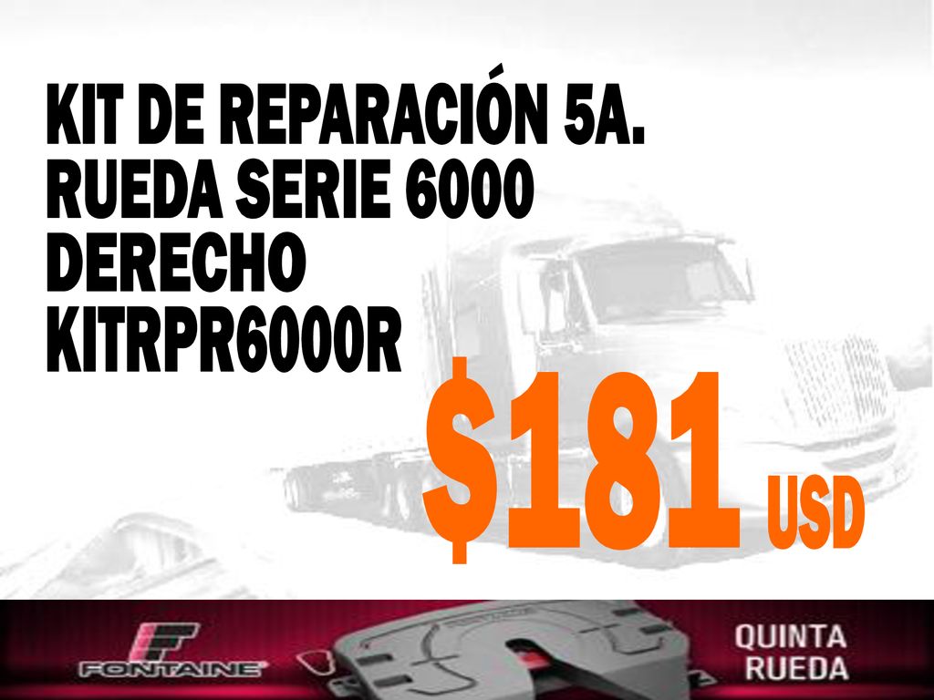 KIT DE REPARACIÓN 5A. RUEDA SERIE 6000 DERECHO KITRPR6000R $181 USD