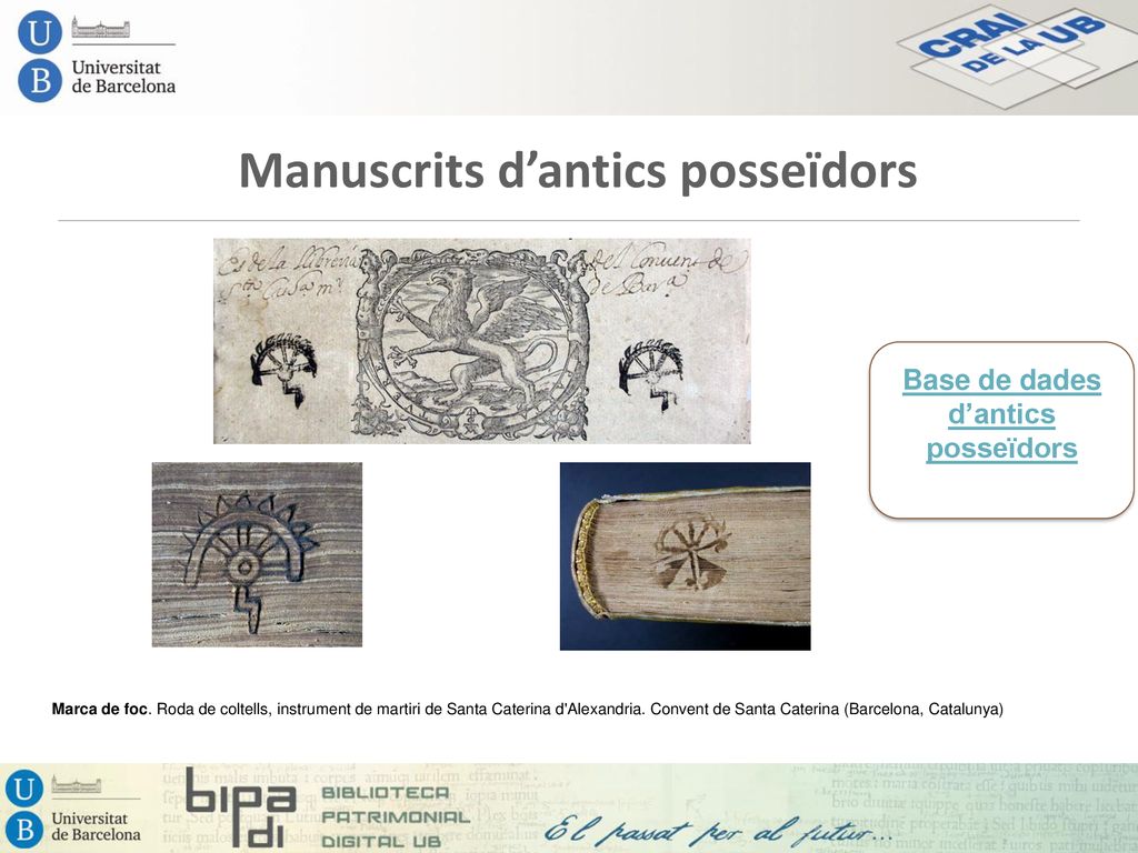 Manuscrits d’antics posseïdors Base de dades d’antics posseïdors