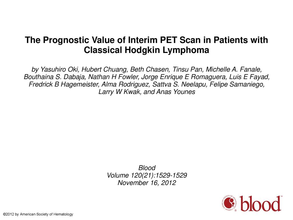 The Prognostic Value of Interim PET Scan in Patients with Classical Hodgkin Lymphoma