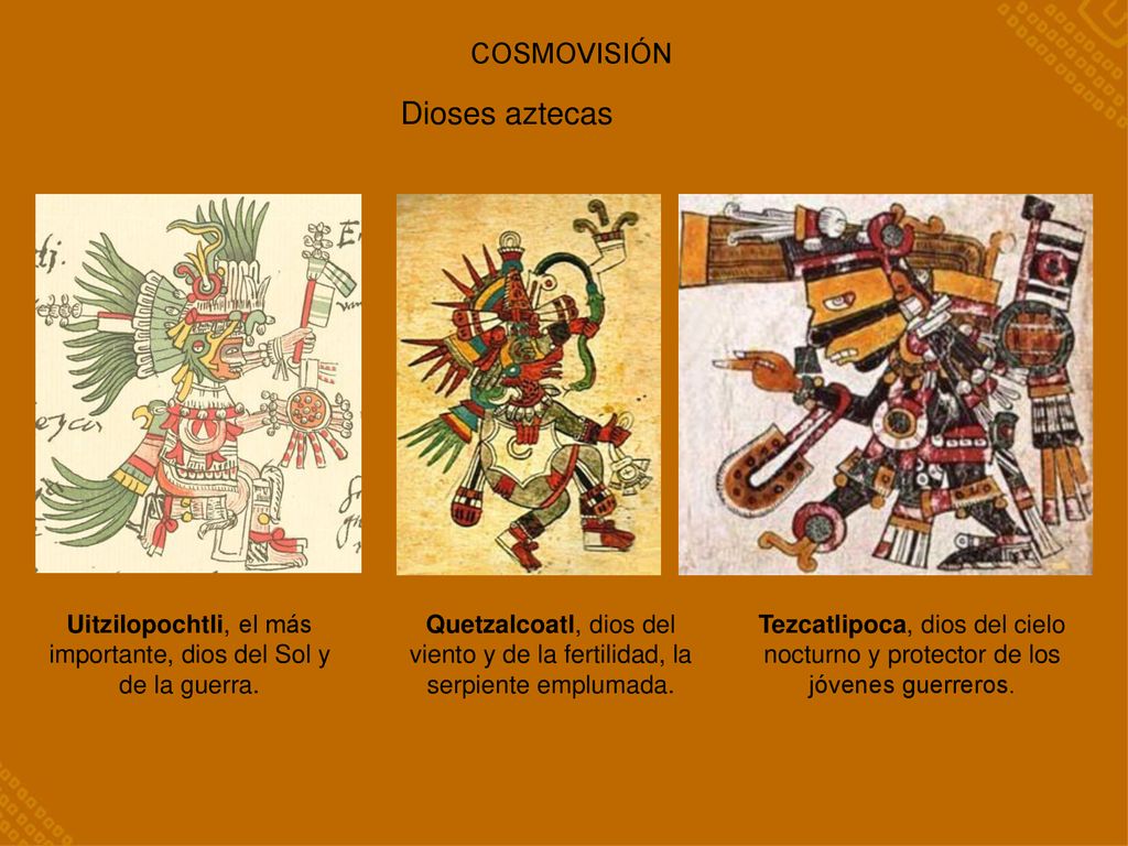Uitzilopochtli, el más importante, dios del Sol y de la guerra.