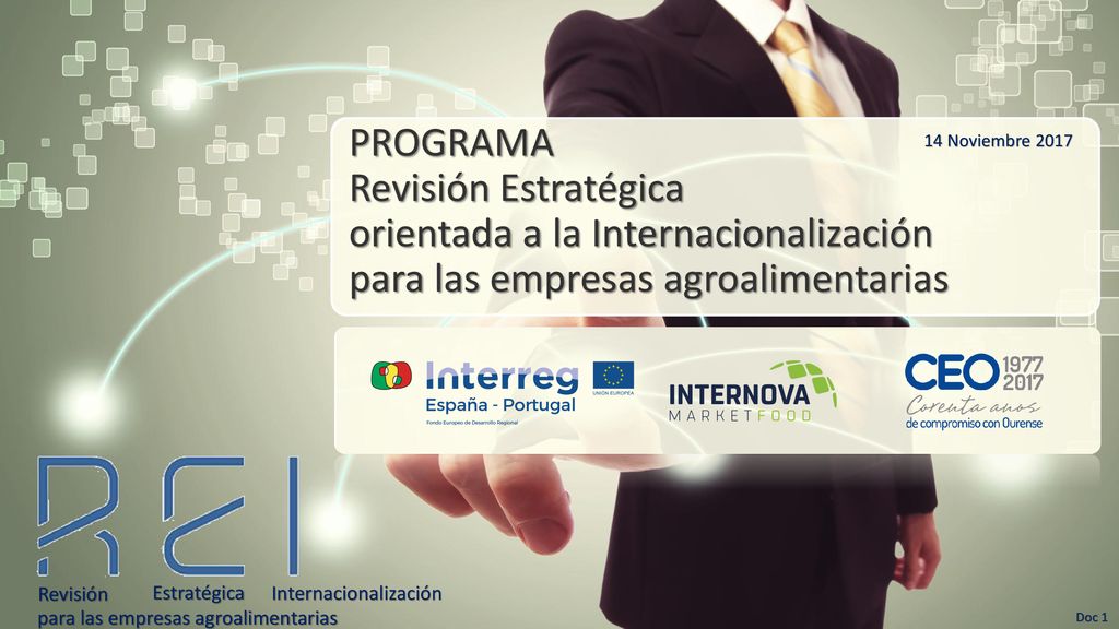 14 Noviembre 2017 PROGRAMA Revisión Estratégica orientada a la Internacionalización para las empresas agroalimentarias.