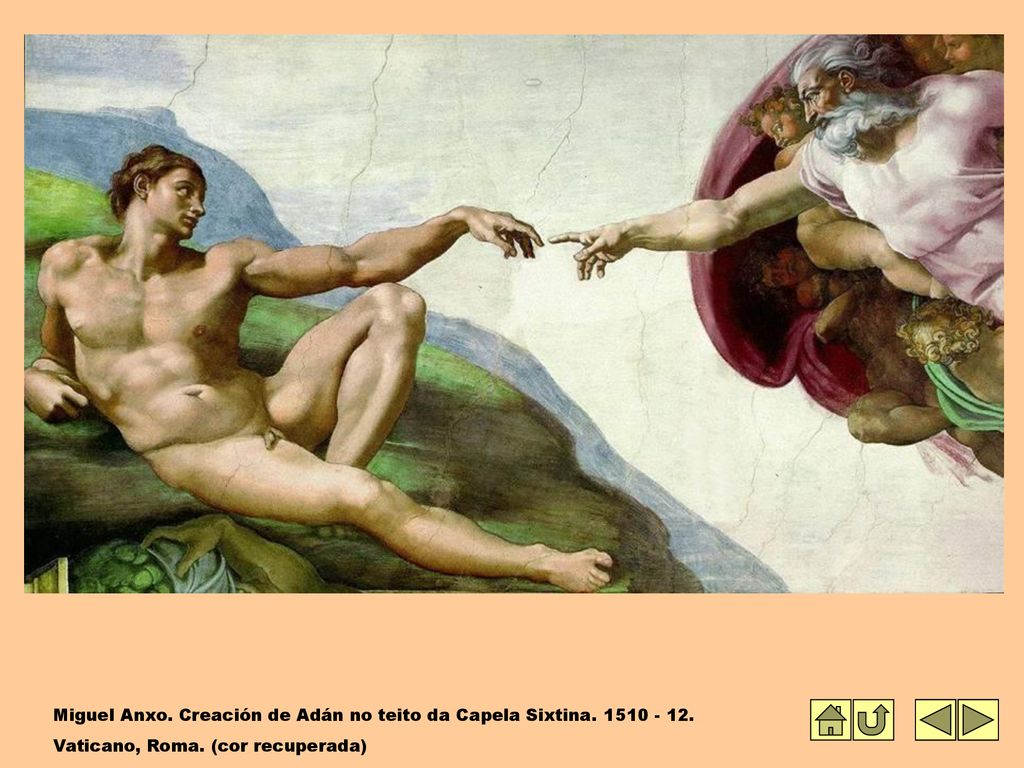 Miguel Anxo. Creación de Adán no teito da Capela Sixtina