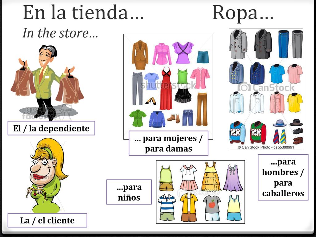En la tienda… Ropa… In the store…