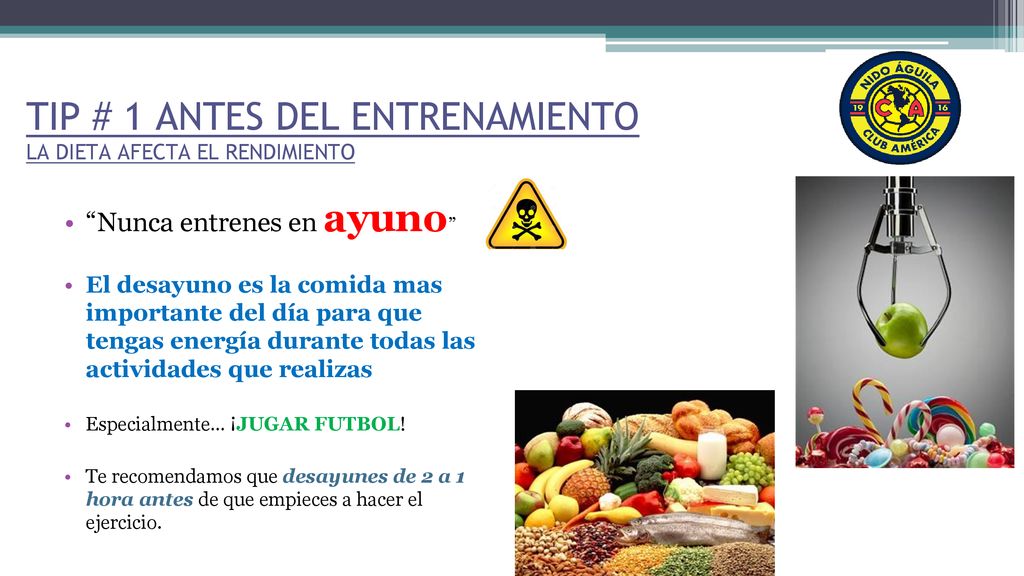 TIP # 1 ANTES DEL ENTRENAMIENTO LA DIETA AFECTA EL RENDIMIENTO