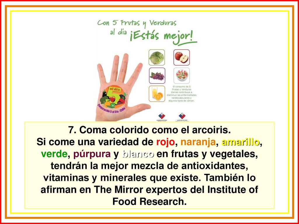 7. Coma colorido como el arcoiris