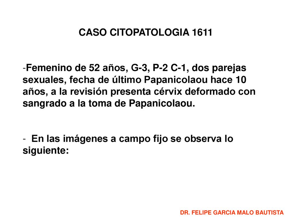 En las imágenes a campo fijo se observa lo siguiente: