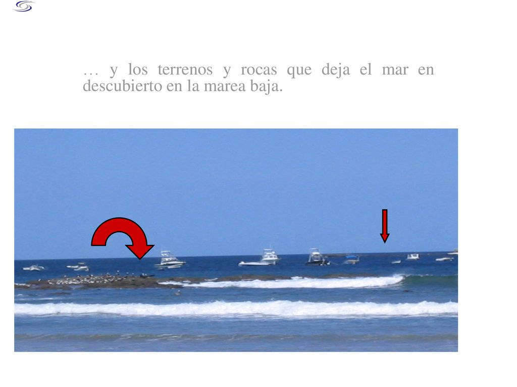 … y los terrenos y rocas que deja el mar en descubierto en la marea baja.