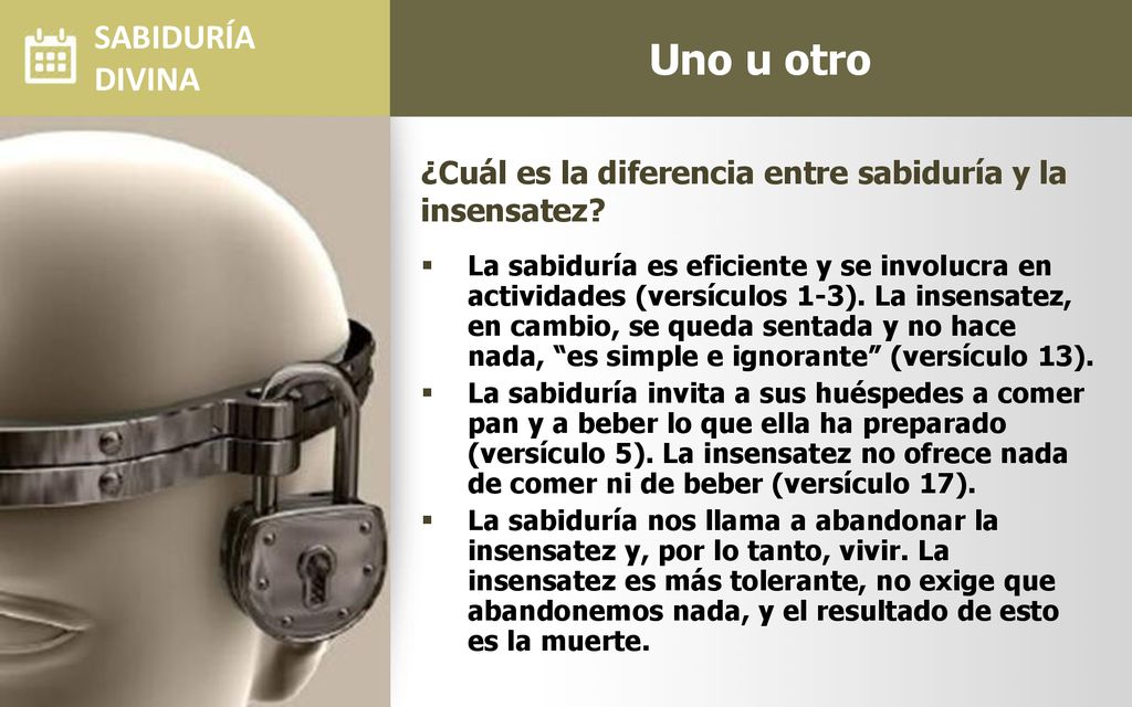 Uno u otro ¿Cuál es la diferencia entre sabiduría y la insensatez