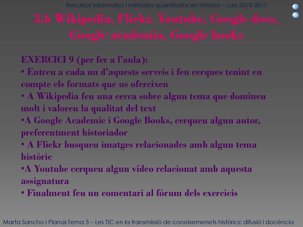 Recursos informàtics i mètodes quantitatius en Història – curs