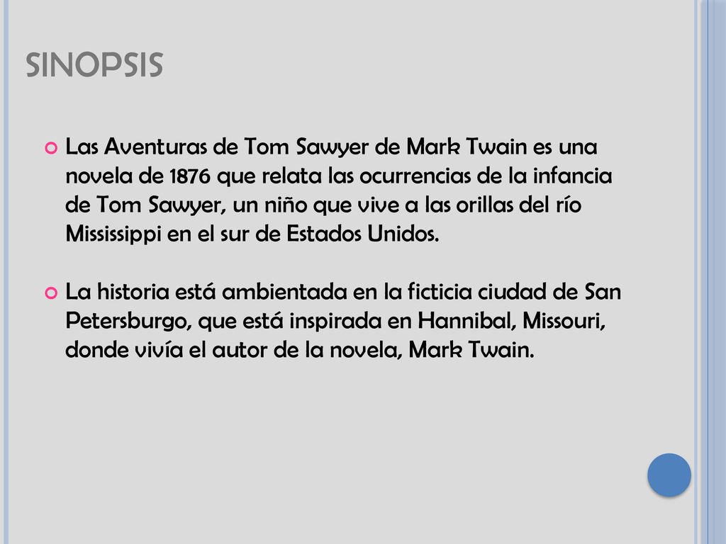 LAS AVENTURAS DE TOM SAWYER - ppt descargar