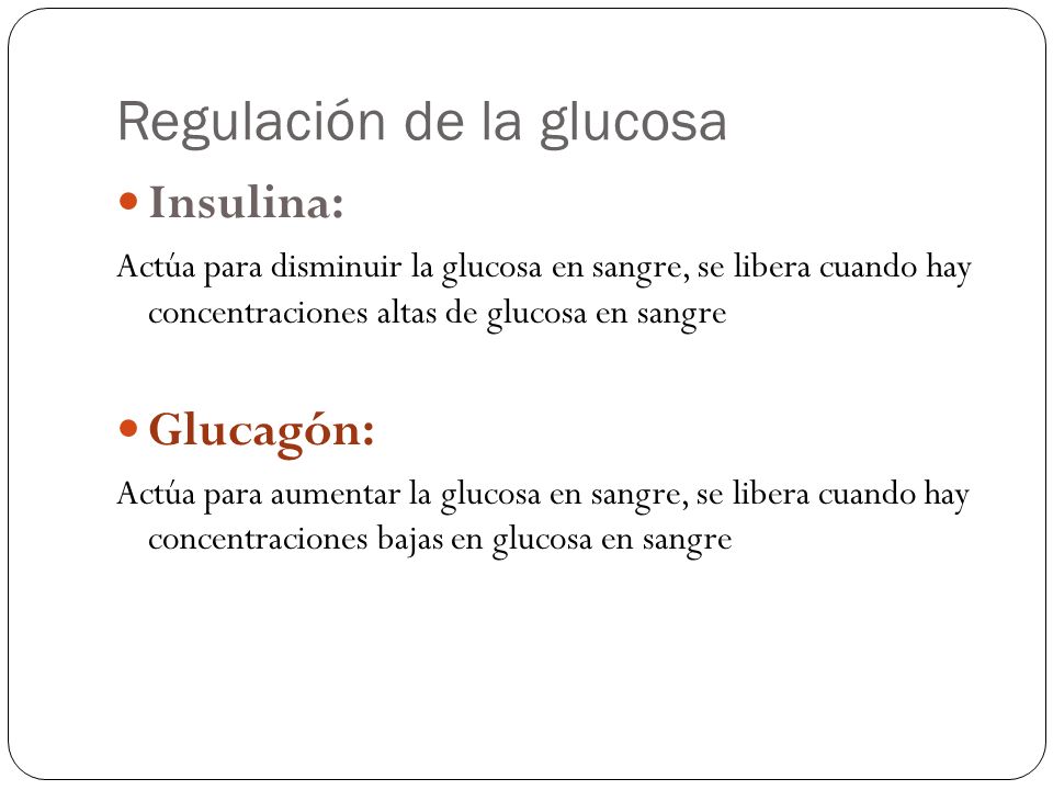Regulación de la glucosa
