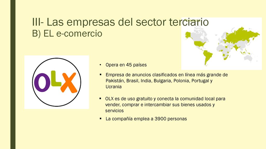 III- Las empresas del sector terciario B) EL e-comercio