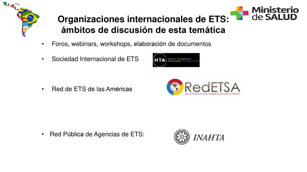 Organizaciones internacionales de ETS: ámbitos de discusión de esta temática