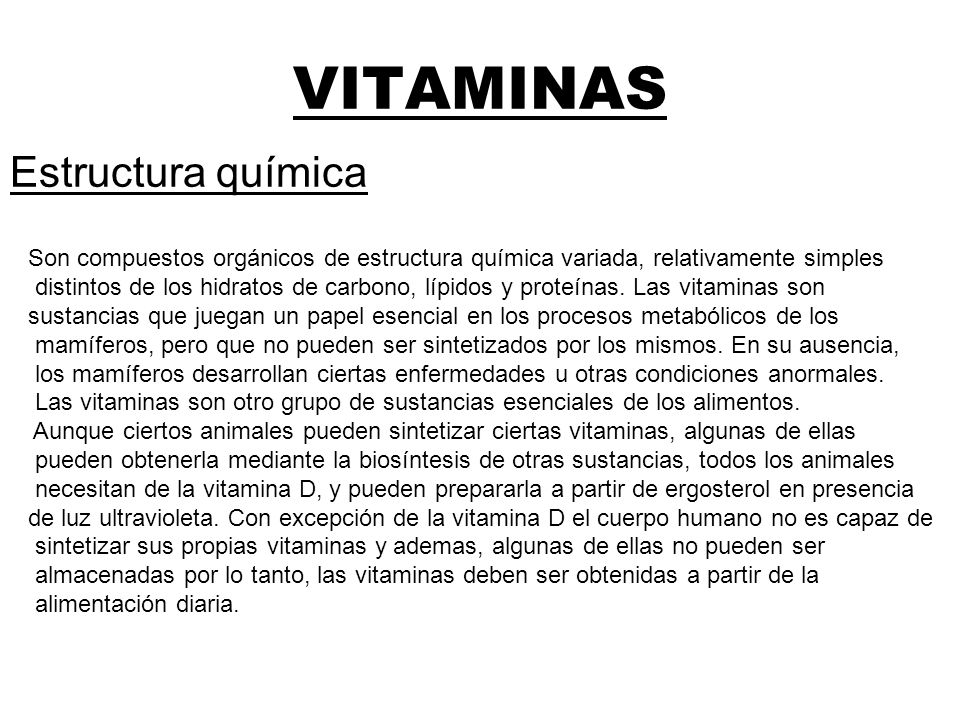 Vitaminas Estructura Quimica Ppt Descargar