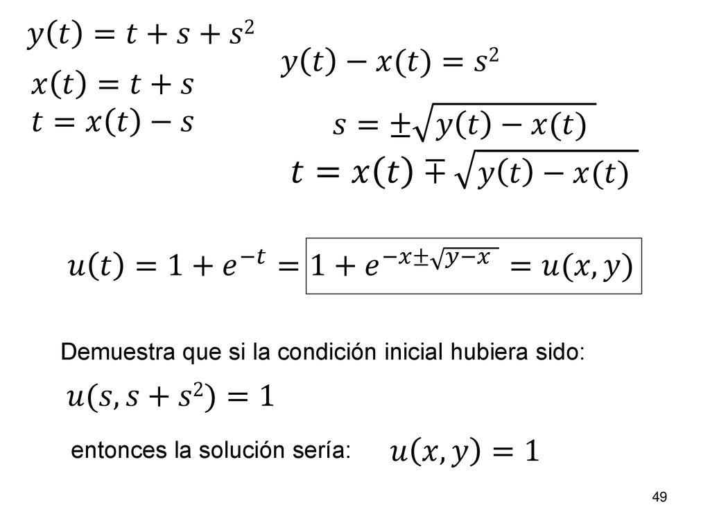 𝑡=𝑥 𝑡 ∓ 𝑦 𝑡 −𝑥(𝑡) 𝑦 𝑡 =𝑡+𝑠+𝑠2 𝑦 𝑡 −𝑥(𝑡)=𝑠2 𝑥 𝑡 =𝑡+𝑠 𝑡=𝑥 𝑡 −𝑠