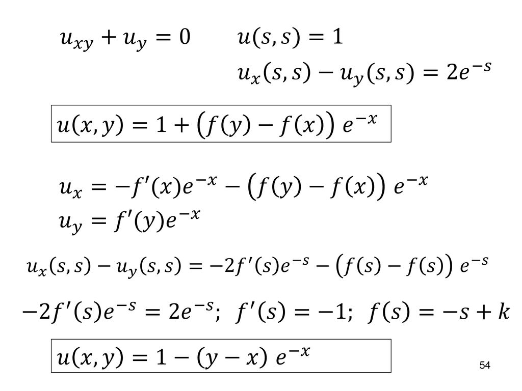 𝑢 𝑥 =−𝑓′(𝑥) 𝑒 −𝑥 − 𝑓 𝑦 −𝑓 𝑥 𝑒 −𝑥