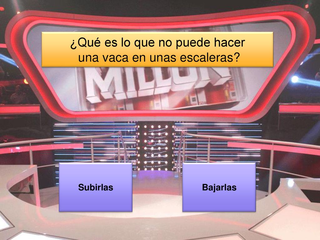 ¿Qué es lo que no puede hacer una vaca en unas escaleras