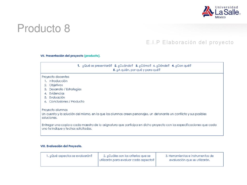 Producto 8 E.I.P Elaboración del proyecto