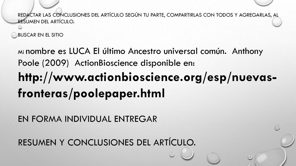 REDACTAR LAS CONCLUSIONES DEL ARTÍCULO SEGÚN TU PARTE, COMPARTIRLAS CON TODOS Y AGREGARLAS, AL RESUMEN DEL ARTÍCULO.