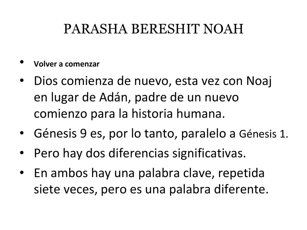 Génesis 9 es, por lo tanto, paralelo a Génesis 1.