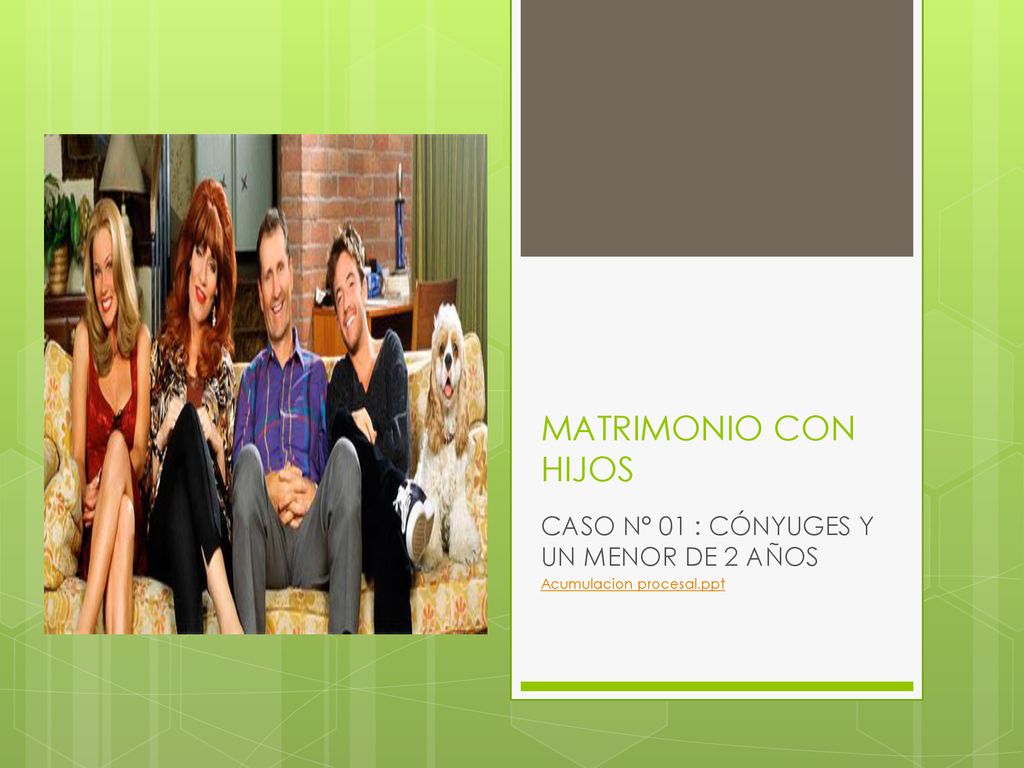 CASO N° 01 : CÓNYUGES Y UN MENOR DE 2 AÑOS Acumulacion procesal.ppt