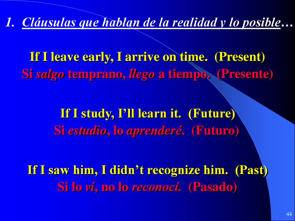 1. Cláusulas que hablan de la realidad y lo posible…