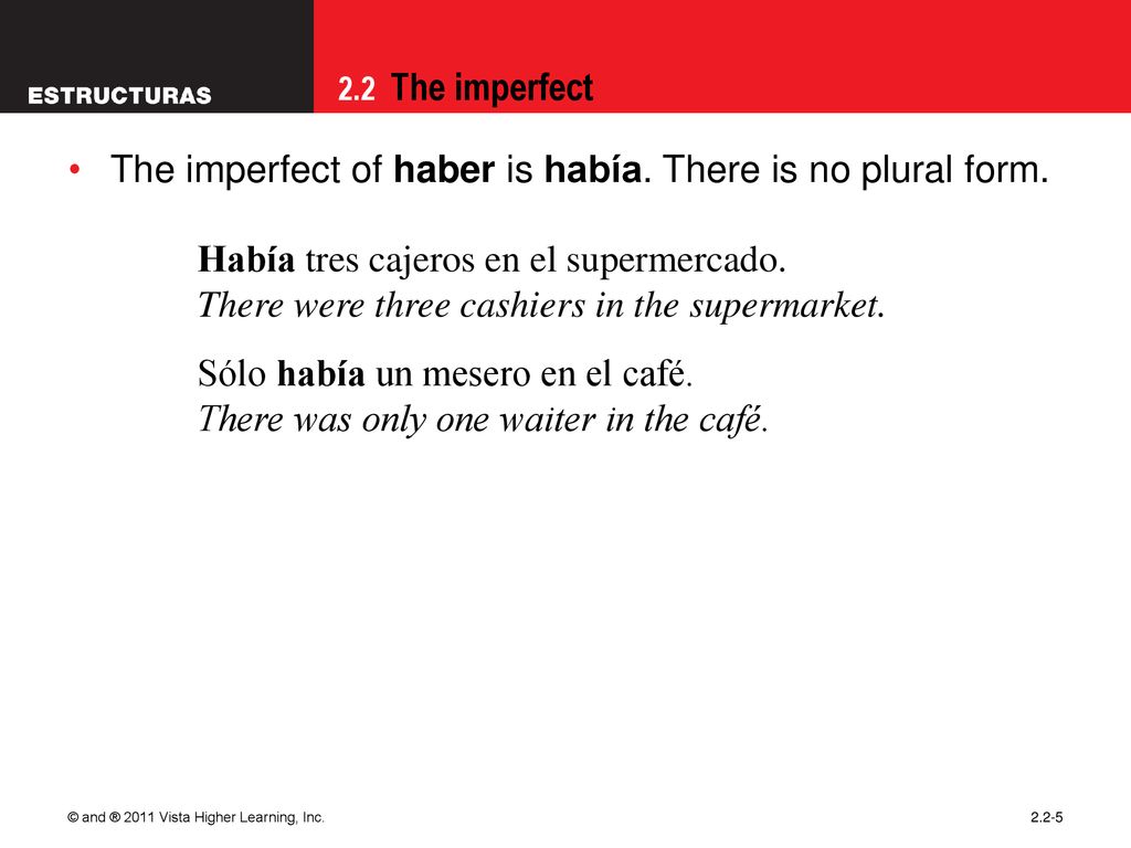 The imperfect of haber is había. There is no plural form.