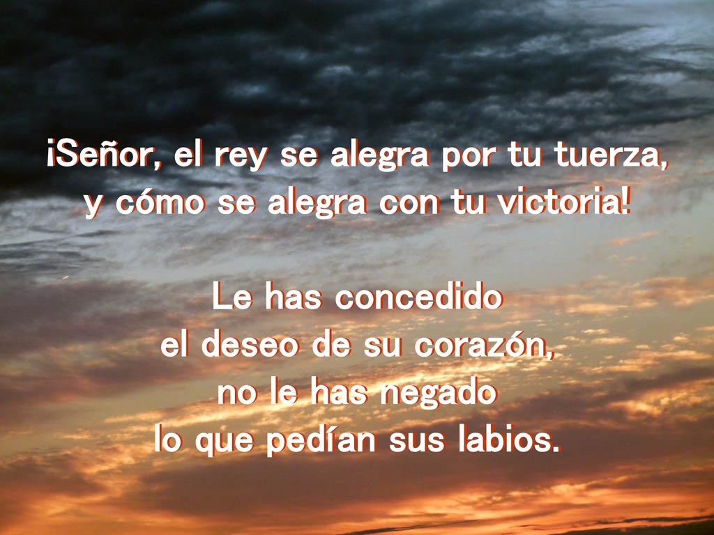 ¡Señor, el rey se alegra por tu tuerza,