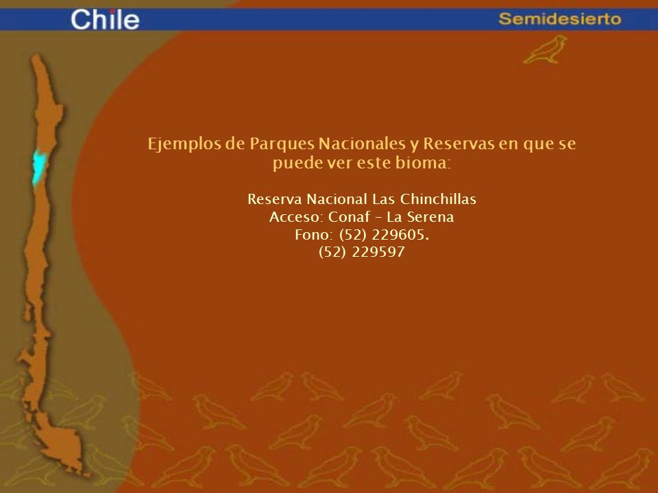 Ejemplos de Parques Nacionales y Reservas en que se puede ver este bioma: