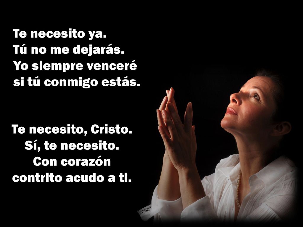 Te necesito, Cristo. Sí, te necesito. Con corazón contrito acudo a ti.