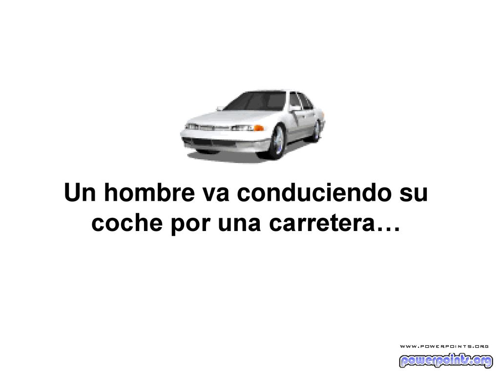 Un hombre va conduciendo su coche por una carretera…