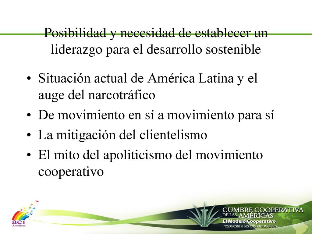Posibilidad y necesidad de establecer un liderazgo para el desarrollo sostenible