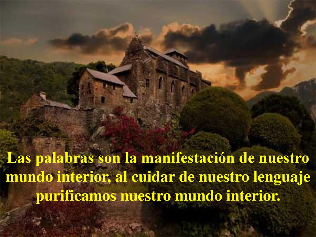 Las palabras son la manifestación de nuestro mundo interior, al cuidar de nuestro lenguaje purificamos nuestro mundo interior.