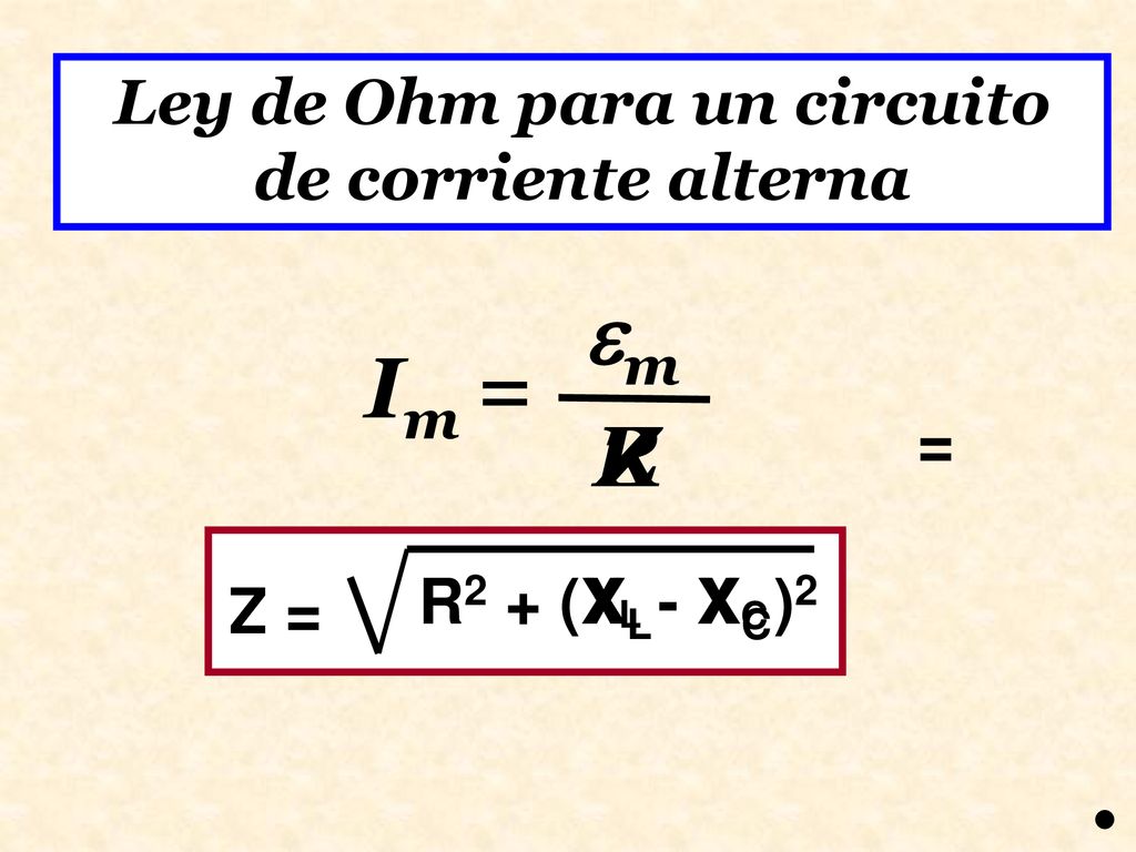 Ley de Ohm para un circuito de corriente alterna
