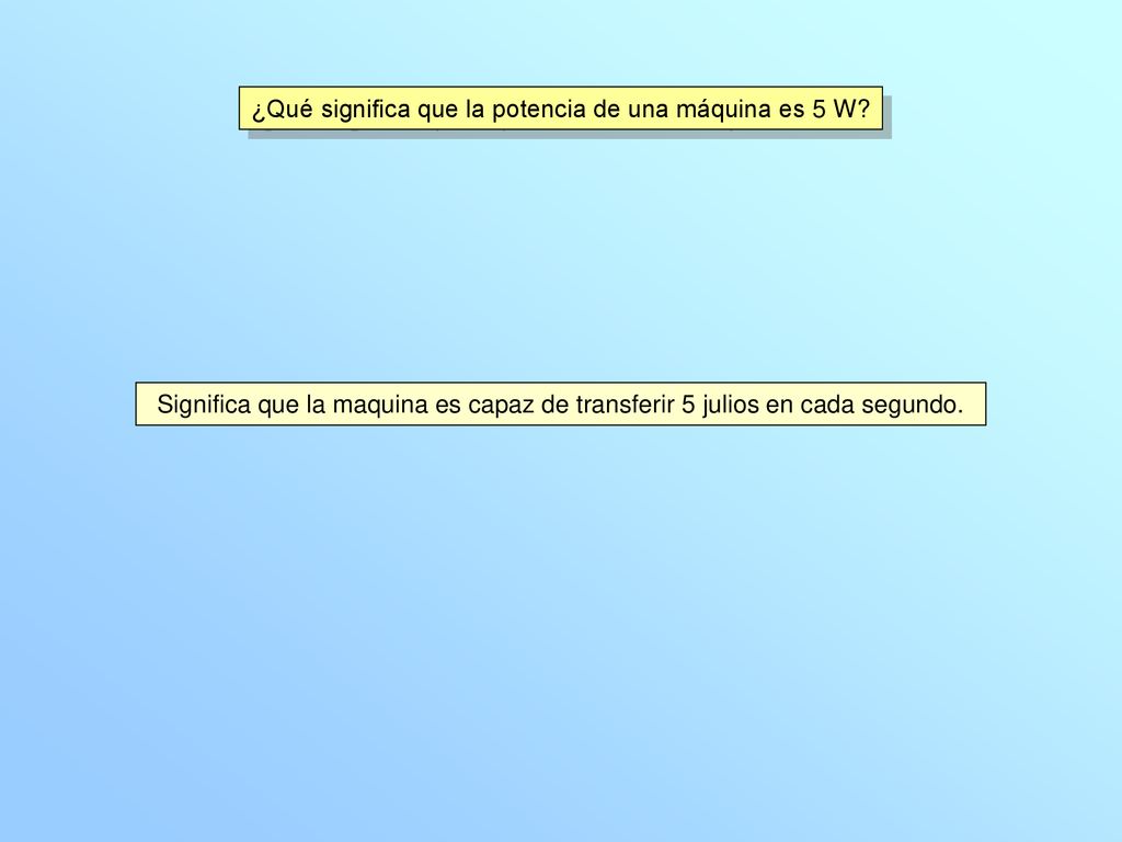 ¿Qué significa que la potencia de una máquina es 5 W