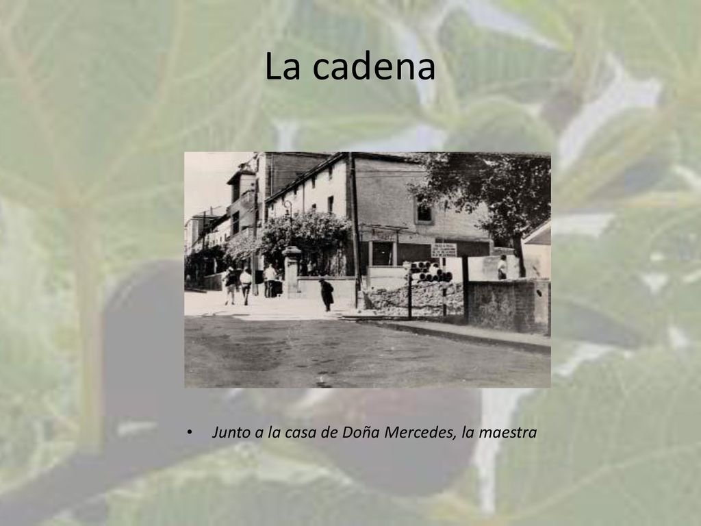 La cadena Junto a la casa de Doña Mercedes, la maestra