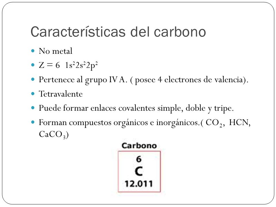 Características del carbono