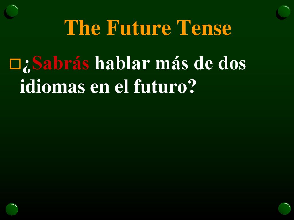 The Future Tense ¿Sabrás hablar más de dos idiomas en el futuro