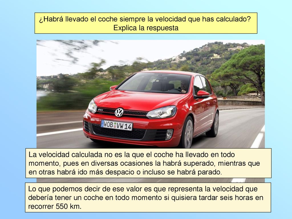 ¿Habrá llevado el coche siempre la velocidad que has calculado