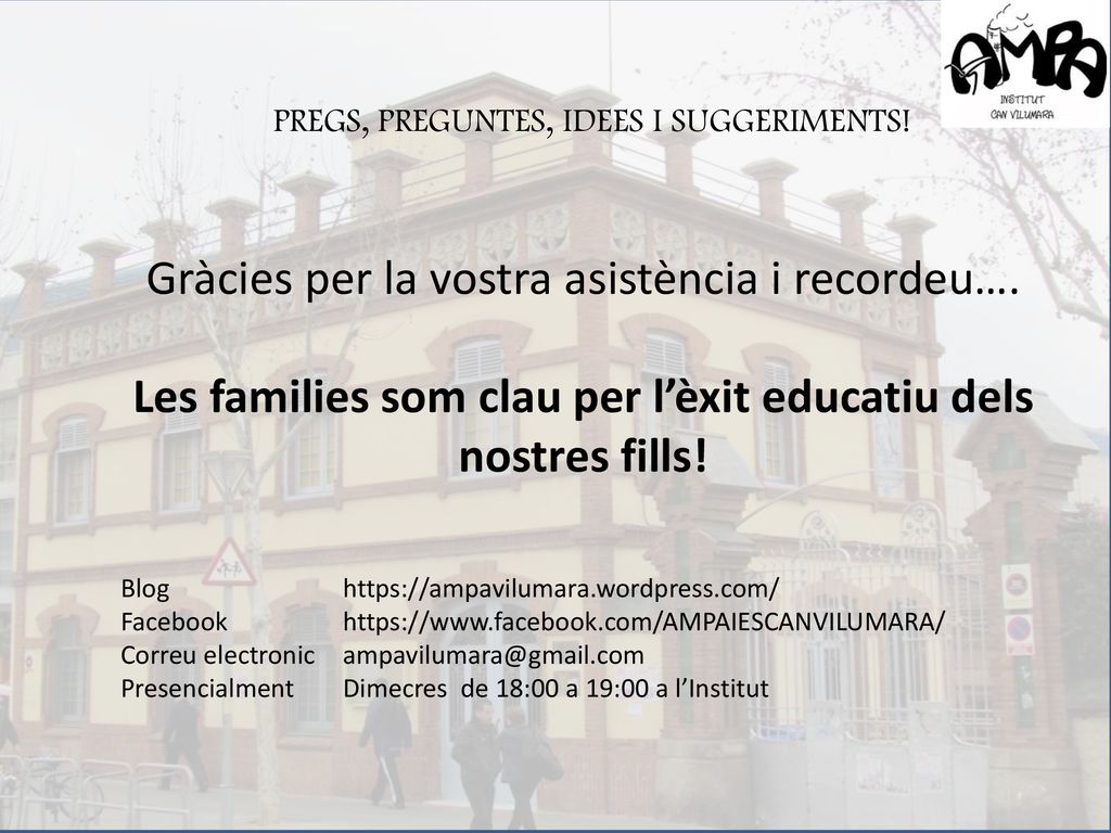 Les families som clau per l’èxit educatiu dels nostres fills!