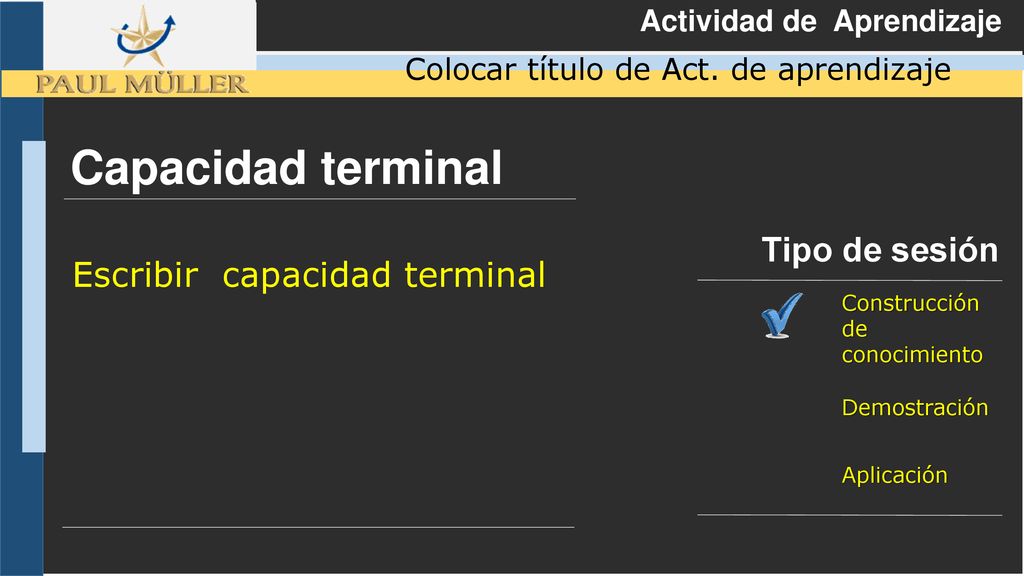 Capacidad terminal Tipo de sesión Escribir capacidad terminal